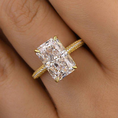 5.0 Carat Elongated Radiant Cut Diamond Ring