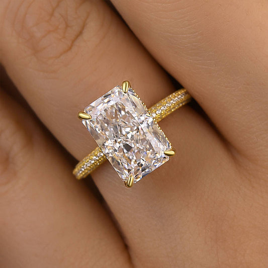5.0 Carat Elongated Radiant Cut Diamond Ring