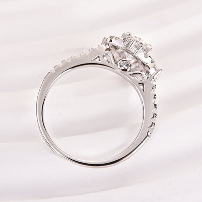 1.25 Carat Oval Halo Diamond Bridal Ring