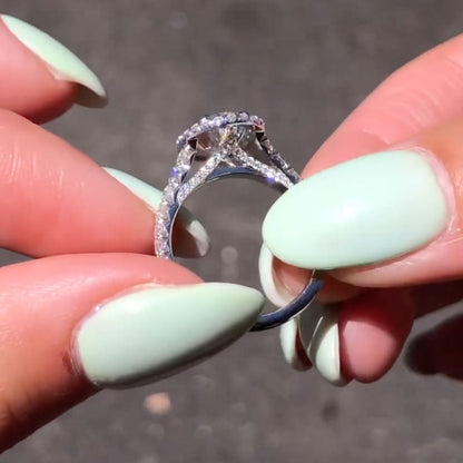 3.0ct Oval Cut Vintage Halo Ring in Sterling Silver