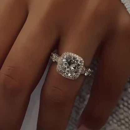 3.5 Carat Cushion Cut Halo Engagement Ring