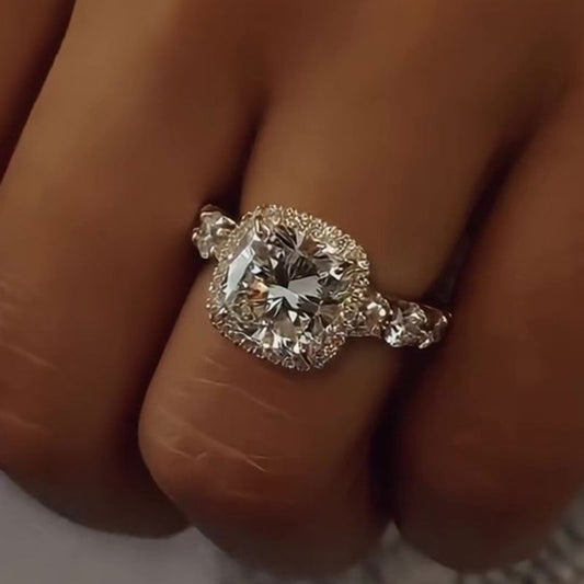 3.5 Carat Cushion Cut Halo Engagement Ring