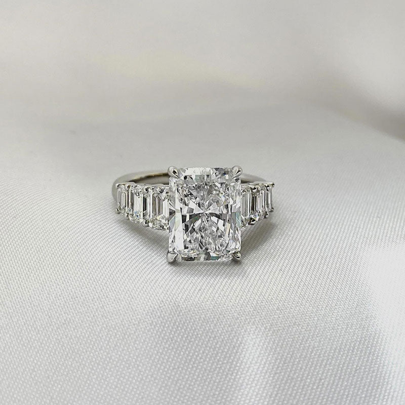 Luxury 7 Carat Radiant Cut Engagement Ring Sterling Silver