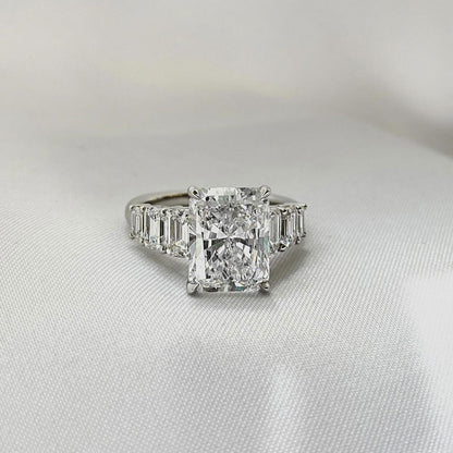 Luxury 7 Carat Radiant Cut Engagement Ring Sterling Silver
