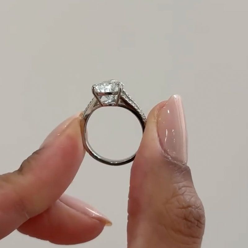 4Ct Pear Cut Diamond Ring 925 Silver White Gold