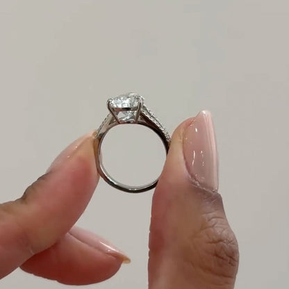 4Ct Pear Cut Diamond Ring 925 Silver White Gold