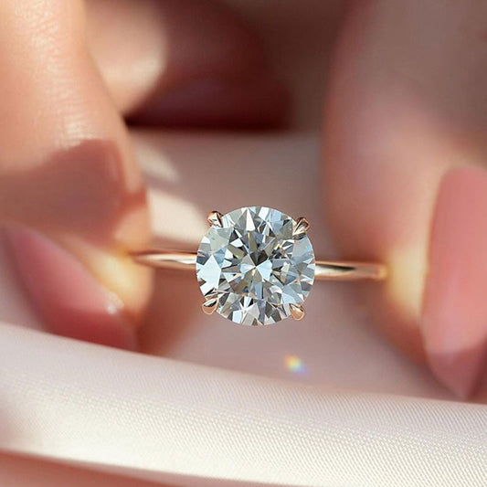 2 Carat Round Cut Solitaire Engagement Ring Sterling Silver
