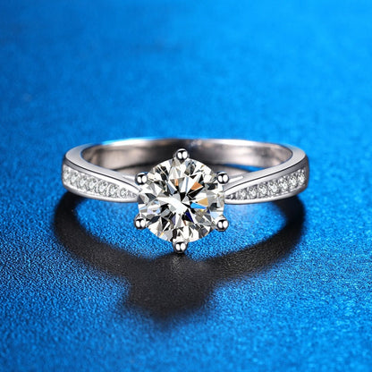 2.0CT Moissanite Solitaire Ring - Timeless Sterling Silver