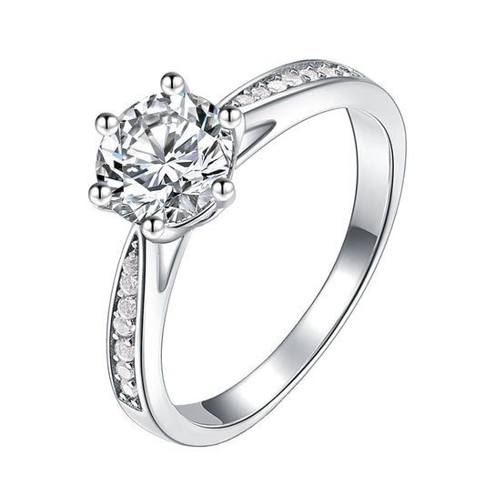 2.0CT Moissanite Solitaire Ring - Timeless Sterling Silver