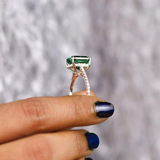 5.0Ct Radiant Cut Paraiba Tourmaline Halo Ring