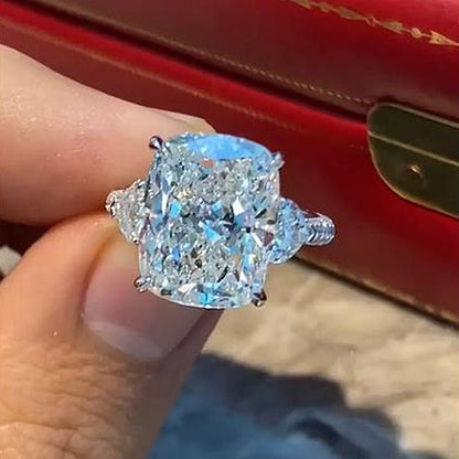 8.0 Carat Cushion Cut Three Stone Diamond Ring