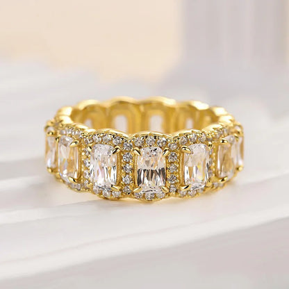 1.0Ct Sona Diamond Band, White or Gold Plated Sterling Silver