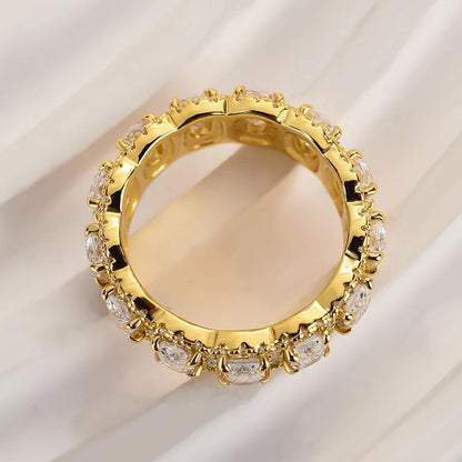 1.0Ct Sona Diamond Band, White or Gold Plated Sterling Silver