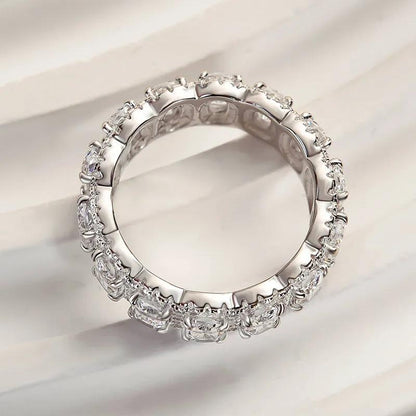 1.0Ct Sona Diamond Band, White or Gold Plated Sterling Silver