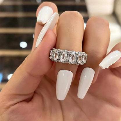 1.0Ct Sona Diamond Band, White or Gold Plated Sterling Silver