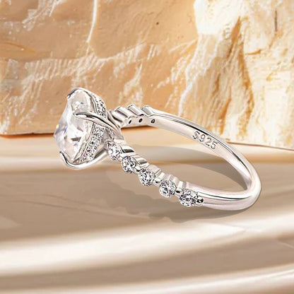 Elegant 2.0 Carat Cushion Cut Engagement Ring In Sterling Silver Item no. HT007