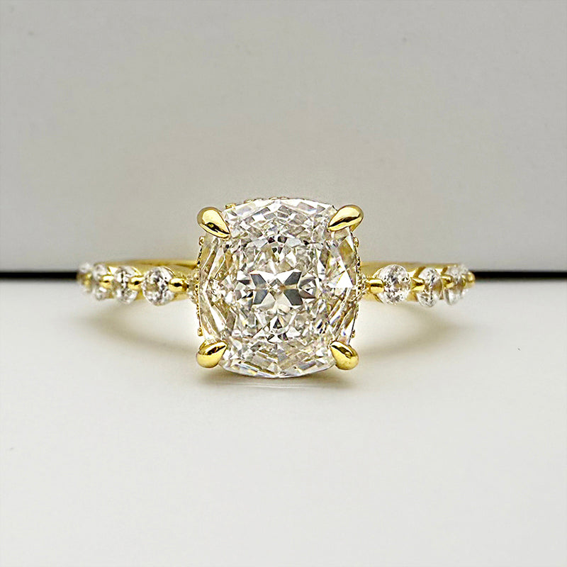 Elegant 2.0 Carat Cushion Cut Engagement Ring In Sterling Silver Item no. HT007