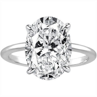 925 Sterling Silver Engagement Ring with 3.5 Carat Oval Cut Zircon item no. HT011A-Clearance Size 5.5 and 7.5