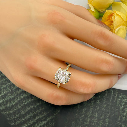 Gorgeous 4.5 Carat  Cushion Cut Women's Engagement Ring In Sterling Silver Item no. HT022