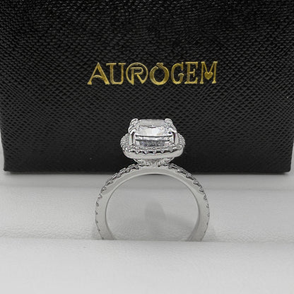 Luxurious Halo Cushion Cut Zircon Stone Engagement Ring In Sterling Silver Item no. HT023A