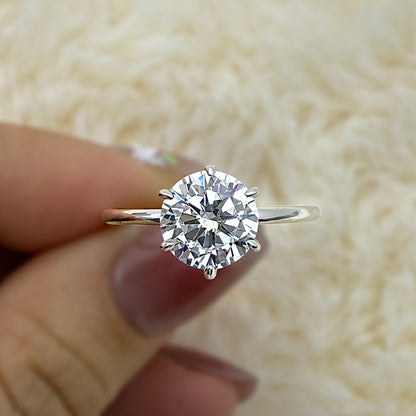 Classic Round Cut 2 Carat Engagement Ring for Women Item no. HT088A