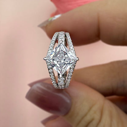 3 Rings Engagement Ring with Exquisite Princess Cut Ziron for Women Item no. HT099A