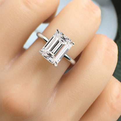 Emerald Cut 3.5 Carat Engagement Ring in 925 Sterling Silver For Women Item no. HT135