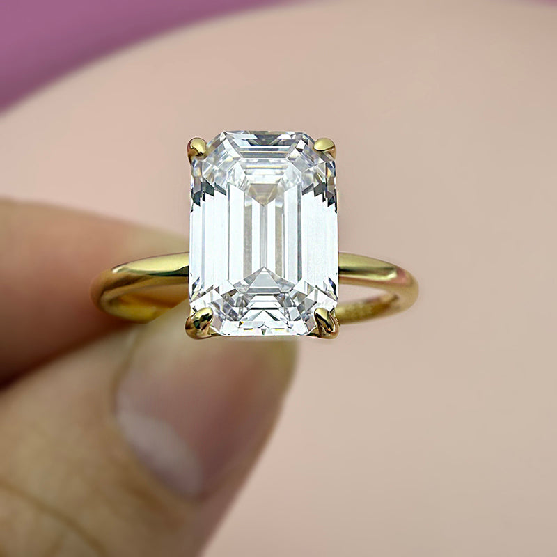 Emerald Cut 3.5 Carat Engagement Ring in 925 Sterling Silver For Women Item no. HT135