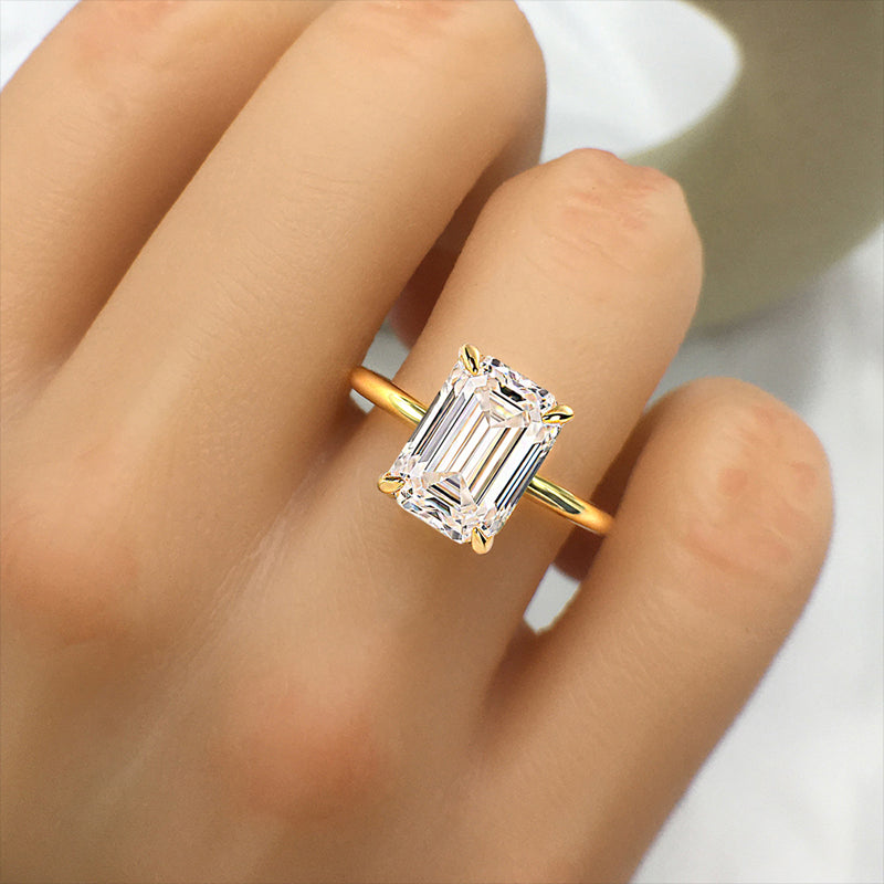 Emerald Cut 3.5 Carat Engagement Ring in 925 Sterling Silver For Women Item no. HT135