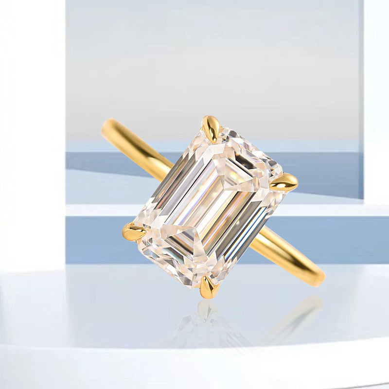 Emerald Cut 3.5 Carat Engagement Ring in 925 Sterling Silver For Women Item no. HT135