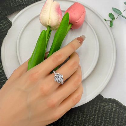 Twist Flower Design Engagement Ring with 1.0 Carat Zircon Item no. HT150A