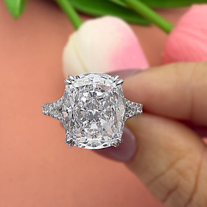 Classic Crushed Ice Cushion Cut 7.0 Carat Zinc Engagement Ring Item no. HT158A