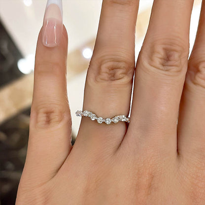 1.5Ct Mixed Cut Diamond Band 925 Silver White Gold