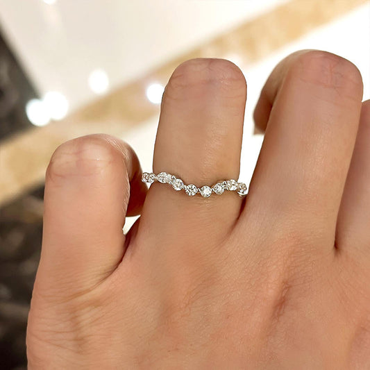 1.5Ct Mixed Cut Diamond Band 925 Silver White Gold