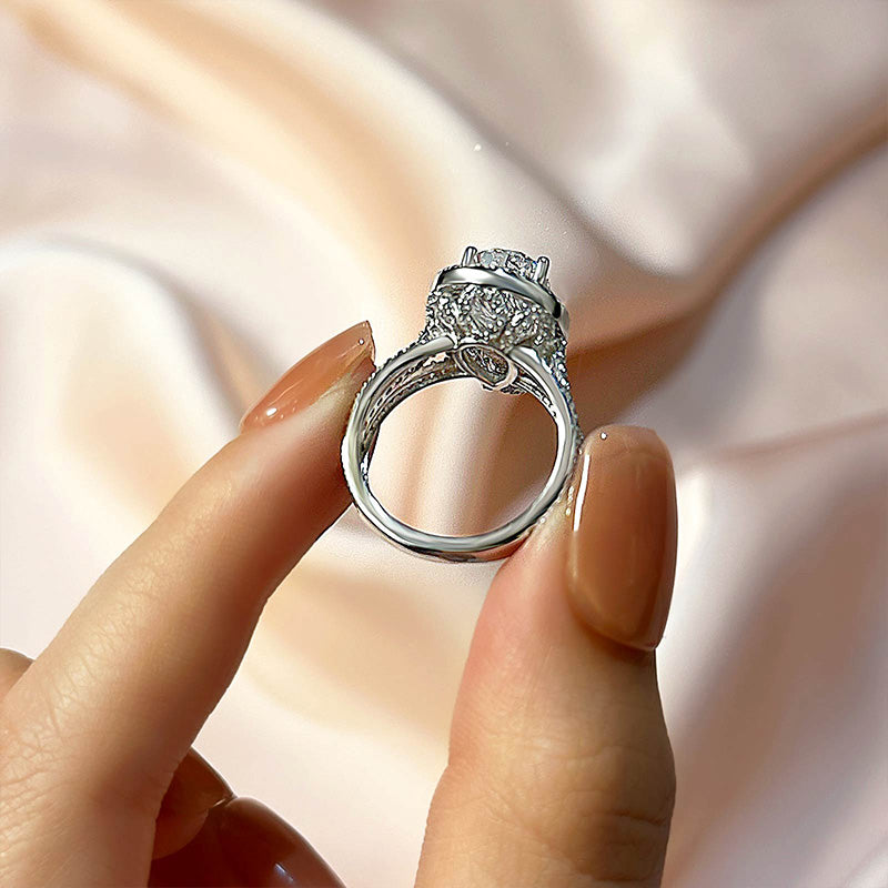 2.5ct Pear Simulated Diamond Ring – Rhodium Plated Nickel-Free Silver