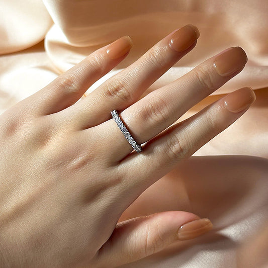 2.0Ct Simulated Diamond Sterling Silver Band Ring 18K White Gold