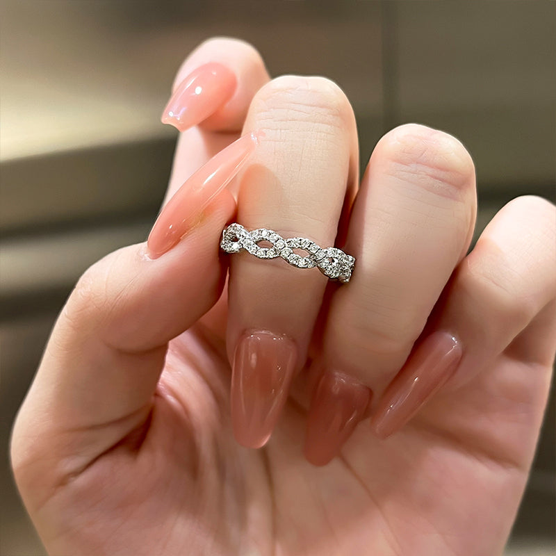 0.5Ct Round White Sapphire Band 925 Silver White Gold
