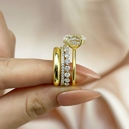 4Ct Oval Platinum Plated Diamond Ring 925 Silver Gold