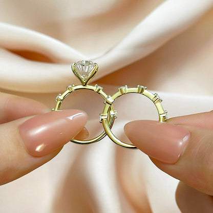 4.5Ct Oval Diamond Ring Set with Thin Band 18K Gold