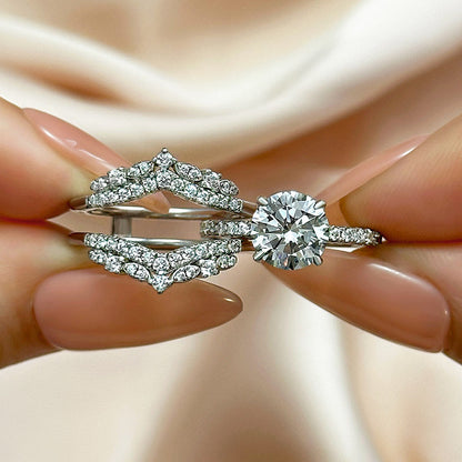 2Ct Round Diamond Ring with Platinum Plating