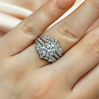 2Ct Round Diamond Ring with Platinum Plating