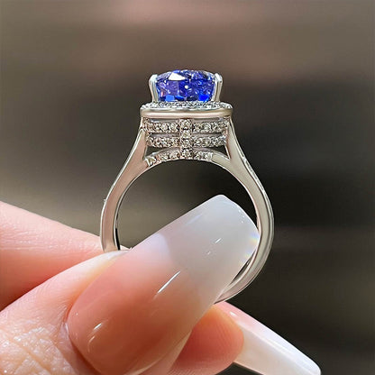 4Ct Pear Cut Aquamarine Ring 925 Silver White Gold