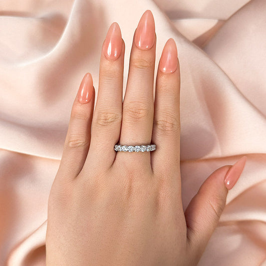 1.1Ct Round Cut White Simulated Diamond Sterling Silver Ring