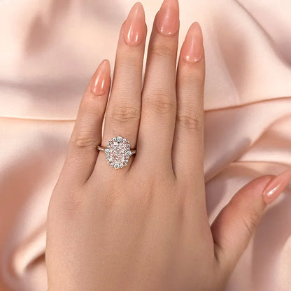 Anillo de compromiso de oro blanco con diamantes Sona radiantes de 3,0 ct