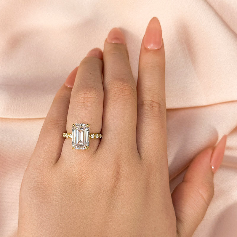 5.0 Carat Emerald Cut Diamond Travel Ring