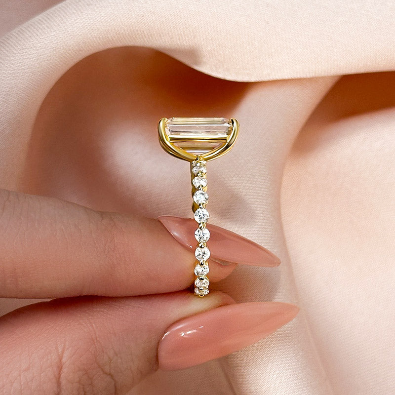 5.0 Carat Emerald Cut Diamond Travel Ring