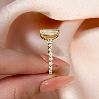 5.0 Carat Emerald Cut Diamond Travel Ring