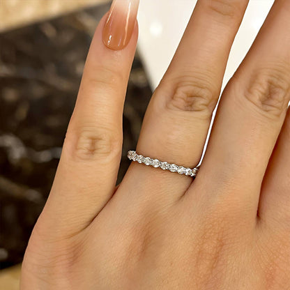 1Ct Round Cut Simulated Diamond Band 925 Silver White Gold