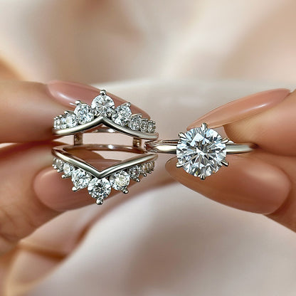 2Ct Round Sona Diamond Solitaire Ring 18K White Gold