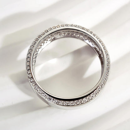 1.0Ct Men's Wedding Band - 925 Silver White Gold Plated